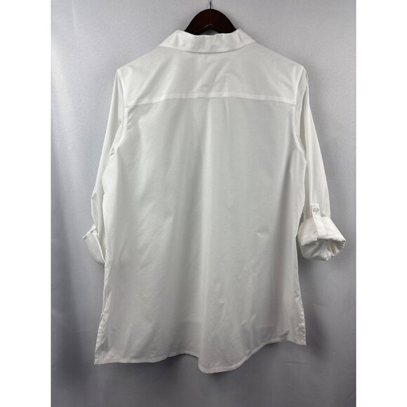 Women’s Chico’s 2XL White Button Down Shirt - Picture 3 of 5